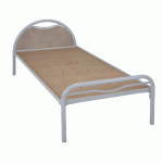 LIT TÊTE MÉTAL/PANNEAU BÉTON ALBA SOMMIER AGGLO 90X190CM COLORIS RAL 9006 ALU - MANUTAN COLLECTIVITÉS