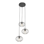 QAZQA MARGARITA - SUSPENSION - 3 LUMIÈRE - Ø 32 CM - NOIR - DESIGN - ÉCLAIRAGE INTÉRIEUR - SALON I CHAMBRE I CUISINE I SALLE À MANGER - NOIR