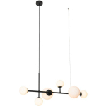 MONACO - SUSPENSION MULTIPLES - 6 LUMIÈRE - L 91 CM - NOIR - MODERNE - ÉCLAIRAGE INTÉRIEUR - SALON I CHAMBRE I CUISINE I SALLE À MANGER - NOIR - QAZQA