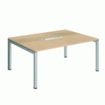 TABLE DE RÉUNION L 160 X P 120 CM ARKO PLATEAU CHÊNE CLAIR / PIÈTEMENT ALU