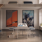 TABLE HAUTE BOXY H 107 X L 160 X 80 CM BLANC PIÉTEMENT MÉTAL BLANC