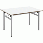 TABLE PLIANTE 4 PIEDS 140 X 80 CM T6 STRAT ABS BLANC/ALU