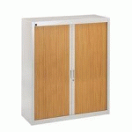 ARMOIRE À RIDEAUX GRIS DÉMONTABLE H 136 X L 120 CM - HÊTRE