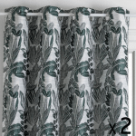 LOT DE 2 RIDEAUX À ŒILLETS JACQUARD VERT CÈDRE 140 X 260 CM ATMOSPHERA VERT