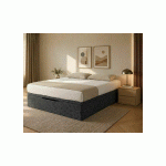 LIT COFFRE MAXIMO  GRIS ANTHRACITE 160X200 CM