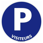 SIGNALETIQUE.BIZ FRANCE - PANNEAU PARKING VISITEURS - PLASTIQUE PVC 1 MM - DIAMÈTRE 240 MM - PLASTIQUE PVC 1 MM