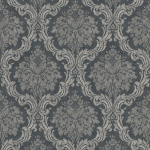 PAPIERS PEINTS BAROQUES ÉLÉGANTS | PAPIER PEINT MODERNE GRIS ANTHRACTITE ET CLAIR | TAPISSERIE À MOTIF FLEURIS POUR CHAMBRE D'ADULTE - 10,05 X 0,53 M