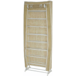 DÉCOSHOP26 - ARMOIRE À CHAUSSURES MOBILE CAMPING PLIABLE EN TISSU 140X52X18CM CRÈME - CRÈMEM