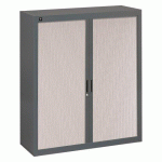 ARMOIRE À RIDEAUX ANTHRACITE/CHÊNE GRIS DÉMONTABLE BRUNEAU 136 X 120 CM