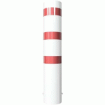 BORNE ACIER Ø 273 X 5 MM À BÉTONNER BLANC/ROUGE L1500 MM - SCHAKE