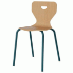 CHAISE MALIBU 4P - T7 - COQUE HÊTRE / ALU BLEU 5025 - MANUTAN EXPERT