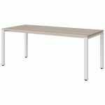 TABLE MALIBU 180X80 T5 SOUDÉ STRA ABS ACACIA/BLC 9016