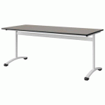 TABLE MALIBU 180X80 T6 DL STRA GRIS U727/NOIR BLC 9016
