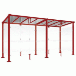 ABRI FUMEURS MILAN 5 M BARDAGES FOND/LATÉR. VERRE ROUGE 3004 - PROCITY