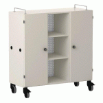 ARMOIRE BASSE SHIFT+ LANDSCAPE MÉLA. 9 CASES - 2 PORTES - BLANC GRIS - ARCTIQUE - MANUTAN COLLECTIVITÉS