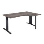 BUREAU COMPACT RETOUR À DROITE IMEDIA - L. 160 X P. 110 CM - PLATEAU CÈDRE - PIEDS ANTHRACITE