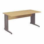 BUREAU DROIT ACTIVITY - L. 160 X P. 80 CM - PLATEAU POIRIER - PIEDS L 'ANTHRACITE'