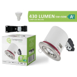 LAMPESECOENERGIE - SPOT BBC RT2012 ORIENTABLE INOX 100MM AVEC AMPOULE LED 5W BLANC CHAUD
