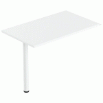 RETOUR ISIA 120 X 60 CM + 1 PIED MÉTAL CHÊNE GRIS/BLANC - MBA