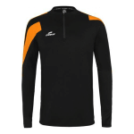 SWEAT 1/2 ZIP ACTION ENFANT - ELDERA - NOIR/ORANGE FLUO