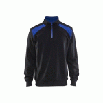 SWEAT CAMIONNEUR AVEC DÉTAILS AUX ÉPAULES - NOIR ET BLEU ROI - M BLAKLADER
