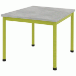TABLE COMITE 80X80 CM T2 - 4P PLAT STRAT ABS - CHROMIX ARG/VERT GRANNY - RODET