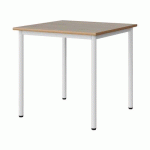 TABLE MALIBU 80X80CM T6 4P STRA ALAISÉ CHÊNE 1146/BLC 9016 - MANUTAN EXPERT