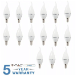 15 AMPOULES LED E14 FLAMME 4W 30 W V-TAC AMPOULE LAMPE WIND-WARM