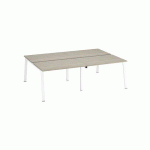 PÔLE 4 BUREAUX ECLA CHÊNE GRIS L 120 X P 80 CM PIÈTEMENT MÉTAL BLANC