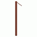 POTELET CARREFOUR Ø60MM CHAINES 1 ANNEAU GALVA ASPECT CORTEN - PROCITY