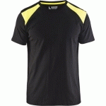 T-SHIRT NOIR/JAUNE FLUORESCENT TAILLE XS - 337910429933XS - BLAKLADER