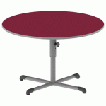 TABLE BANDANA RONDE Ø120 T4/T6 PC STR POLY. CERISE GRIS/9006 - MOBIDECOR