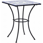 TABLE DE BISTRO MOSAÏQUE BLEU ET BLANC 60 CM/CERAMIQUE HDV30068 - HOMMOO