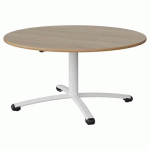 TABLE MALIBU Ø 120 T3 PC STRA ALAISÉ CHÊNE 1146/BLC 9016