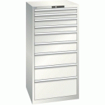 ARMOIRE BLANC GRIS 717X725X1450 AVEC 9 TIR. 200KG - LISTA