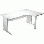 BUREAU 90° DROIT PIEDS L RENFORT MÉTAL VISUAL 160CM BLANC - ARTARREDI
