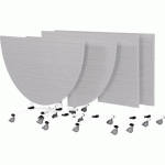PACK AXE STRATIFIÉ 2 TABLES 160X68+2 DEMI-LUNE 160X80 GRIS/BLANC - MANUTAN EXPERT