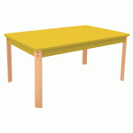 TABLE ERGO RECTANGULAIRE T4 - JAUNE/HÊTRE - MANUTAN COLLECTIVITÉS