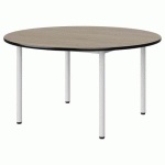 TABLE MALIBU Ø 120 T4 4P STRA ANTIB CHÊNE 1146/NOIR BLC 9016
