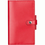 AGENDA MODERNE - AGENDA - 2026 - INT 2001 - HEBDOPLAN - SEMAINIER HORIZONTAL - MULTILINGUE - GLOSSY - ROUGE - 12 MOIS DE JANV À DÉC. - 8,7X15,3 CM - CROÛTE DE CUIR- TRANCHE DORÉE - À PRESSION