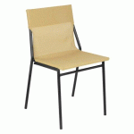 LOT DE 2 - CHAISE ASSISE GRAND-CONFORT HORIZON - TOILE BATYLINE - SAFRAN - PIED ACIER NOIR