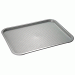 LOT DE 3 - PLATEAU FAST FOOD, (L)410 X (P)305 MM, GRIS
