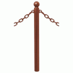 POTELET PROVINCE Ø76MM CHAINES 2 ANNEAUX BOULE ASPECT CORTEN - PROCITY