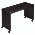 RETOUR MOBILE SHINY L 100 X H 60 X P 40 CM PLATEAU NOIR ÉBÈNE PIÈTEMENT PLEIN BOIS