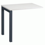 RETOUR SUSPENDU ARKO L 80 X P 60 CM PLATEAU BLANC PIÉTEMENT MÉTAL ANTHRACITE