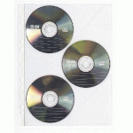 SACHET DE 10 POCHETTES PERFORÉES POUR CD 3 EMPLACEMENTS - POLYPROPYLÈNE LISSE 11/100E - A4 - CRISTAL - LOT DE 25