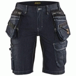 SHORT X1900 ARTISAN DENIM STRETCH 2D FEMME/NOIR TAILLE 40 - BLAKLADER