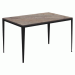 TABLE BOLONIA 120 X 80 CM STRAT PIN VIEILLI / ACIER NOIR - JAYSO