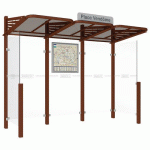 ABRI BUS CONVIVIALE 3 M BARDAGES LATÉRAUX - ASPECT CORTEN - PROCITY