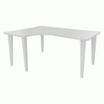 BUREAU EVIDENCE ASYMÉTRIQUE 160X120 RETOUR G BLANC/BLANC - VINCO